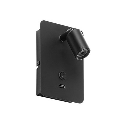 Applique Liseuse Noire Led Livia Avec Port Usb MILLUMINE