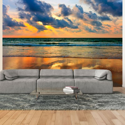 Papier peint intissé panoramique Paysage Coucher de soleil coloré sur la mer EDEN