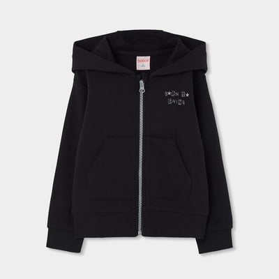 Veste fille en maille avec capuche BOBOLI