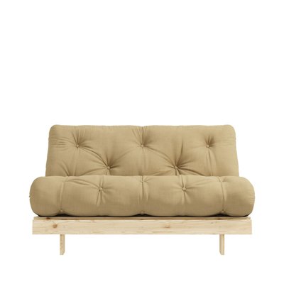Canapé convertible 140x200cm en bois naturel et tissu - ROOTS KARUP DESIGN