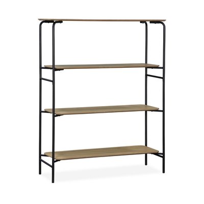 Etagère bibliothèque décor bois et métal 4 niveaux SCUOLA SWEEEK