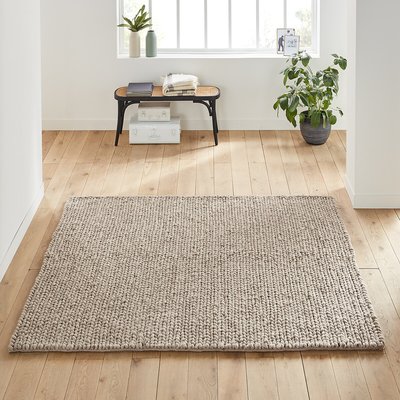Vierkant wollen vloerkleed met tricot effect, Diano LA REDOUTE INTERIEURS