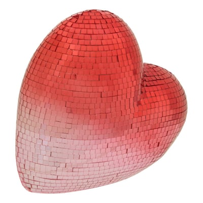 Cœur de Noël disco rouge et rose H. 17 cm FEERIC LIGHTS & CHRISTMAS