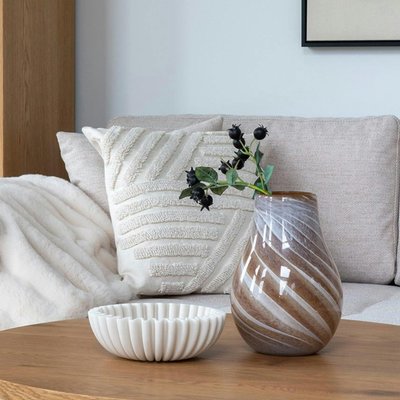 Vase décoratif marron et blanc en verre PIER IMPORT