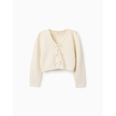 Gilet en Maille en Coton avec Nœuds ZIPPY