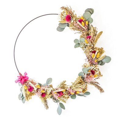 Couronne murale de fleurs séchées D50cm HERMIONE RECONCILIATION VEGETALE