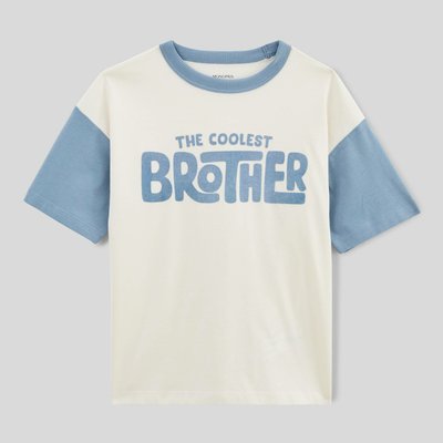 T-shirt manches courtes à inscription en coton BIO GOTS MONOPRIX