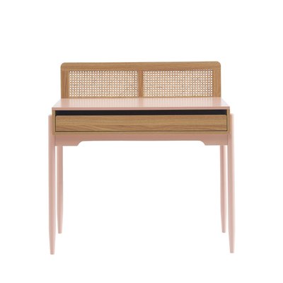 Bureau enfant 1 tiroir en bois et cannage H95cm- LILOU DRAWER