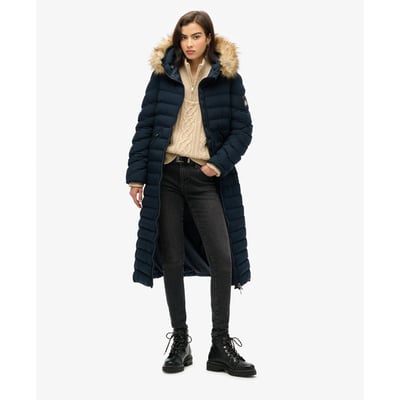 Veste longue à capuche en imitation fourrure Fuji SUPERDRY