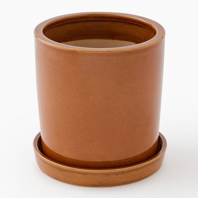 Cache-pot  et soucoupe 21x22cm, en céramique MONOPRIX