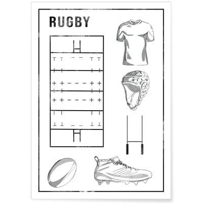 Affiche Terrain de rugby L'AFFICHERIE