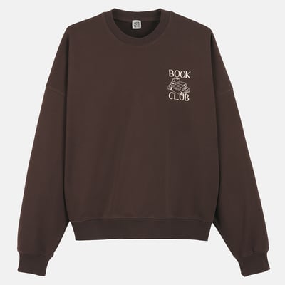 Свитшот из чистого хлопка с круглым вырезом и принтом «Book Club» на груди LA REDOUTE COLLECTIONS