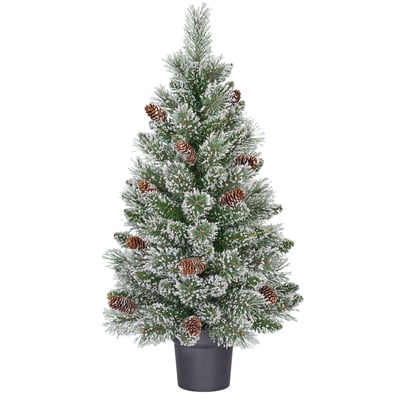 Sapin de Noël artificiel enneigé H90 cm VANDANS BLACK BOX TREES