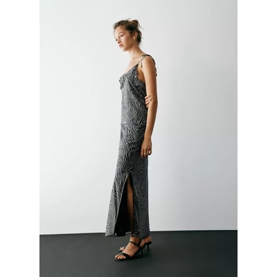 Jupe longue imprimée zèbre fendue MANGO TEEN