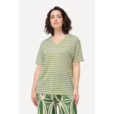 Sweat-shirt oversized bicolore à col V et ULLA POPKEN