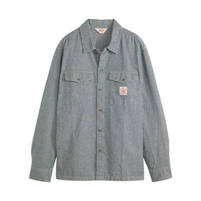 Chemise en coton rayée blanc et marine avec une fermeture par boutons LEVI'S
