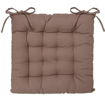 Assise de chaise matelassée coton 38 x 38 cm taupe EDEN