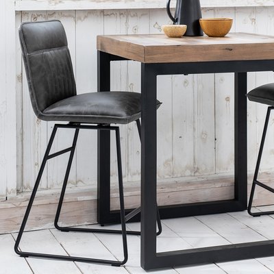 Chaise de bar pivotante gris vintage OKA (lot de 2) PIER IMPORT