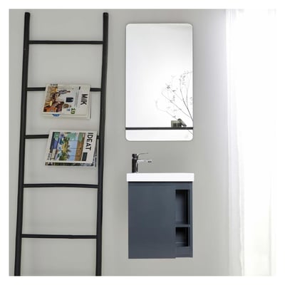 Ensemble lave-mains avec robinet chromé et miroir HAMPTON MOB IN
