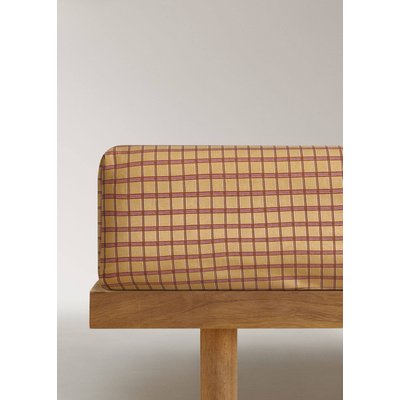 Drap-housse en coton percale réversible à carreaux pour lit de 90 cm MANGO HOME