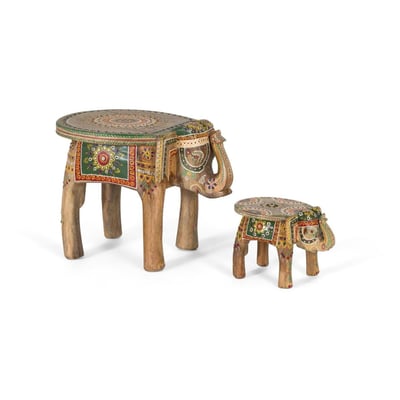 Lot de 2 tables basses Bois Multicolore DECORATION D’AUTREFOIS