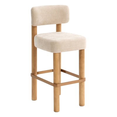 Tabouret de bar carré en hévéa NOALI ATMOSPHERA