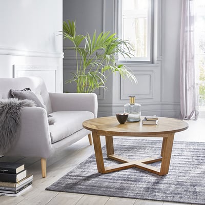 Table basse en bois massif ronde 100 cm  BASILE BERAH GETAH