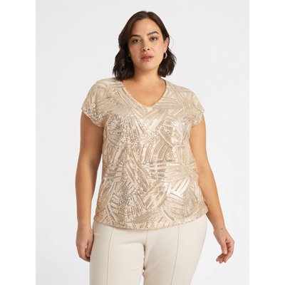 T-shirt en viscose LENZING™ ECOVERO™ avec broderie de sequins sur le devant FIORELLA RUBINO