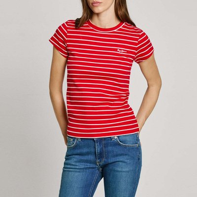 T-Shirt Côtelé À Rayures PEPE JEANS