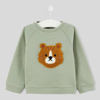 Sweat manches longues col rond brodé en coton BIO BOUT'CHOU