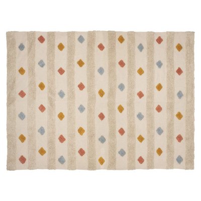 Tapis enfant rectangle à pompons multicolores ATMOSPHERA