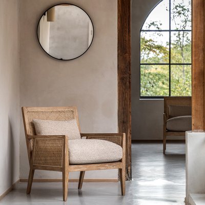 Satara Rattan Armchair with Boucle Cushions SO'HOME