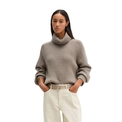 Pull à col roulé côtelé loose en doux mélange de laine vierge MARC O'POLO