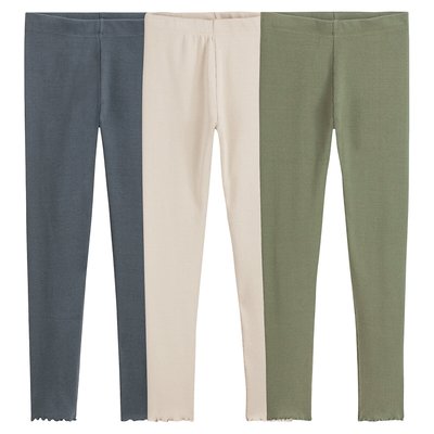 Комплект из трех леггинсов в рубчик LA REDOUTE COLLECTIONS