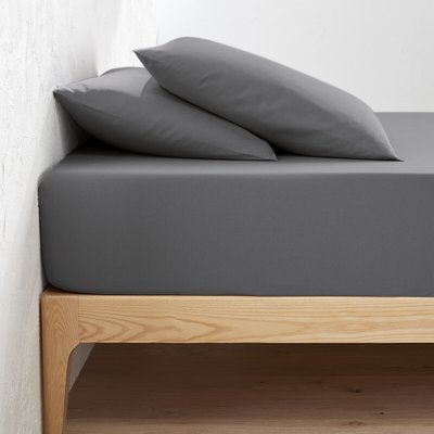 Unifarbenes Spannbettlaken aus Bio-Baumwolle Scenario, Steg 30 cm LA REDOUTE INTERIEURS