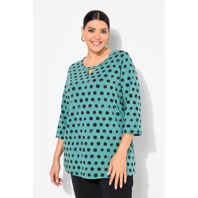 T-shirt à pois, col rond et manches 3/4 ULLA POPKEN