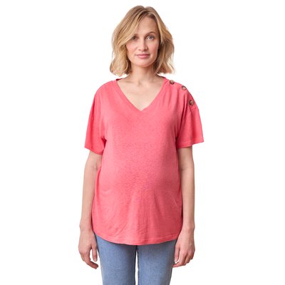 T-shirt col V grossesse lin et viscose VERTBAUDET