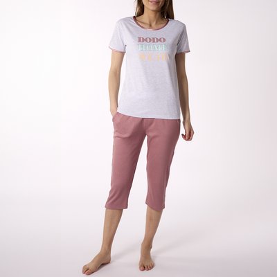 Pyjama court Femme SIMPLICITE Gris/Rose DODO