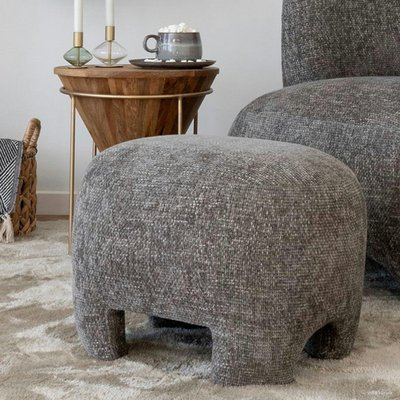 Pouf repose-pieds gris sur 4 pieds BERLIN PIER IMPORT