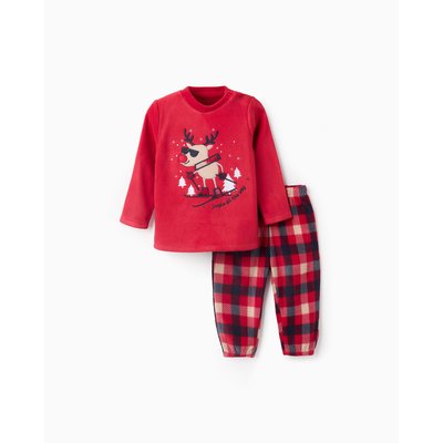 Pyjama molleton, à carreaux, thème de Noël HOLY JOLY ZIPPY