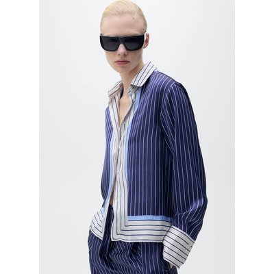 Chemise satinée rayures combinées MANGO
