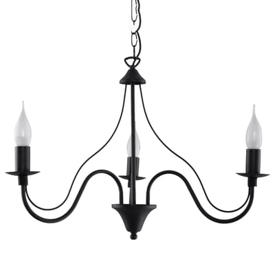 Lustre Acier Noir E14 3 Minerwa EDEN