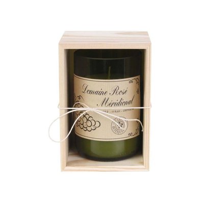 Bougie senteur bois de Santal en coffret oenologie Domaine rosé méridional CMP