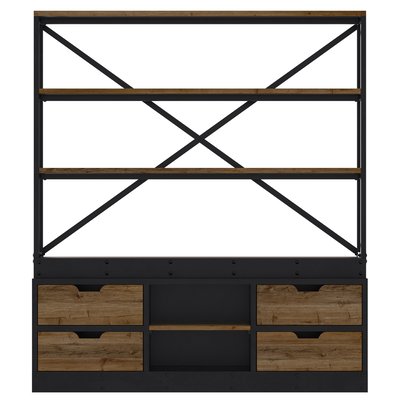 Bibliothèque 160 cm en bois et métal - GOA RENDEZ-VOUS DÉCO