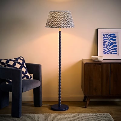 Amalia Twist Floor Lamp with Chevron Taper Shade SO'HOME