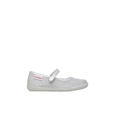 Ballerines en cuir et tissu laminé PAVIA NATURINO
