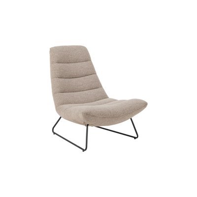 Fauteuil lounge en tissu bouclette beige - WESTON HELLIN, DEPUIS 1862