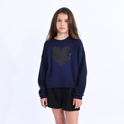 Pull col rond, motif cœur MOLLY BRACKEN GIRL