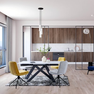Table céramique extensible blanche marbrée 170-214 cm OTTAWA PIER IMPORT
