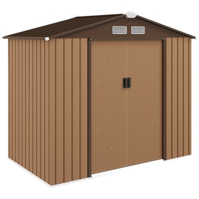 Abri de jardin - remise pour outils - cabanon porte verrouillable - tôle d'acier OUTSUNNY